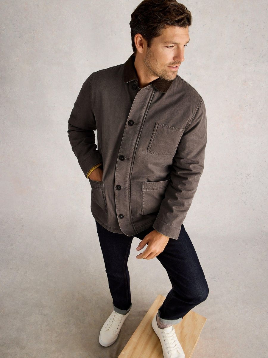 Arbeitsjacke mit Cordkragen