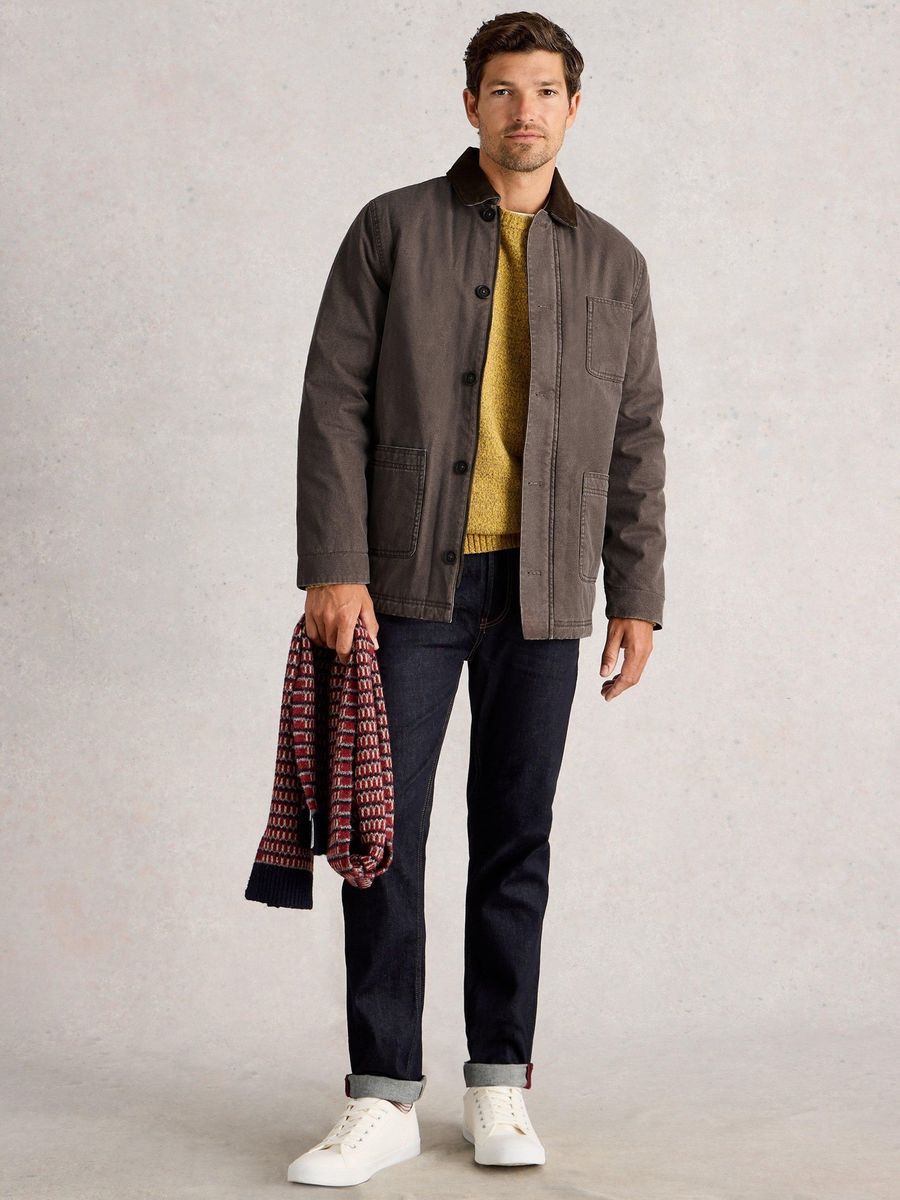 Arbeitsjacke mit Cordkragen