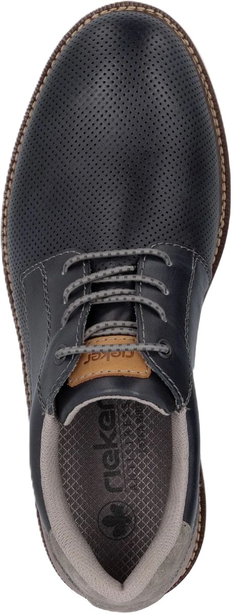 Herren Halbschuhe Blau perforiertes Leder