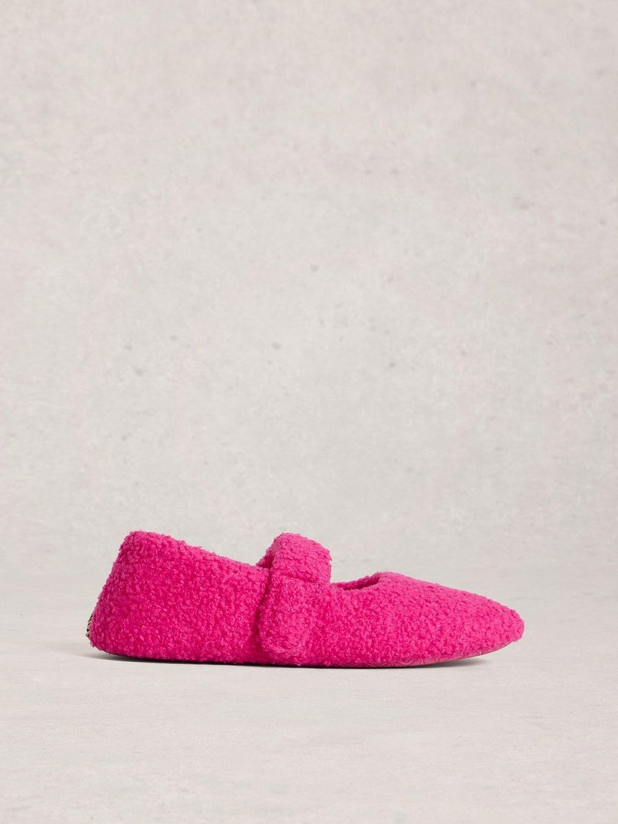 Fuzzy Mary Jane Hausschuhe