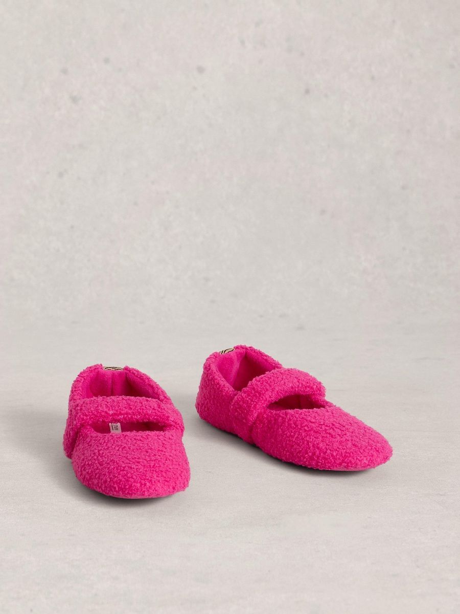 Fuzzy Mary Jane Hausschuhe