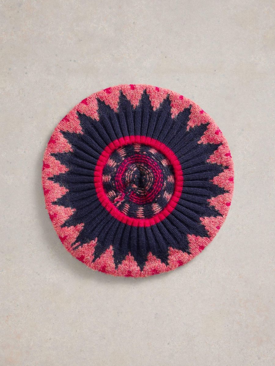 Fair Isle Strick Baskenmütze