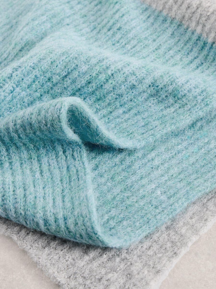Farbblock Strickwollschal