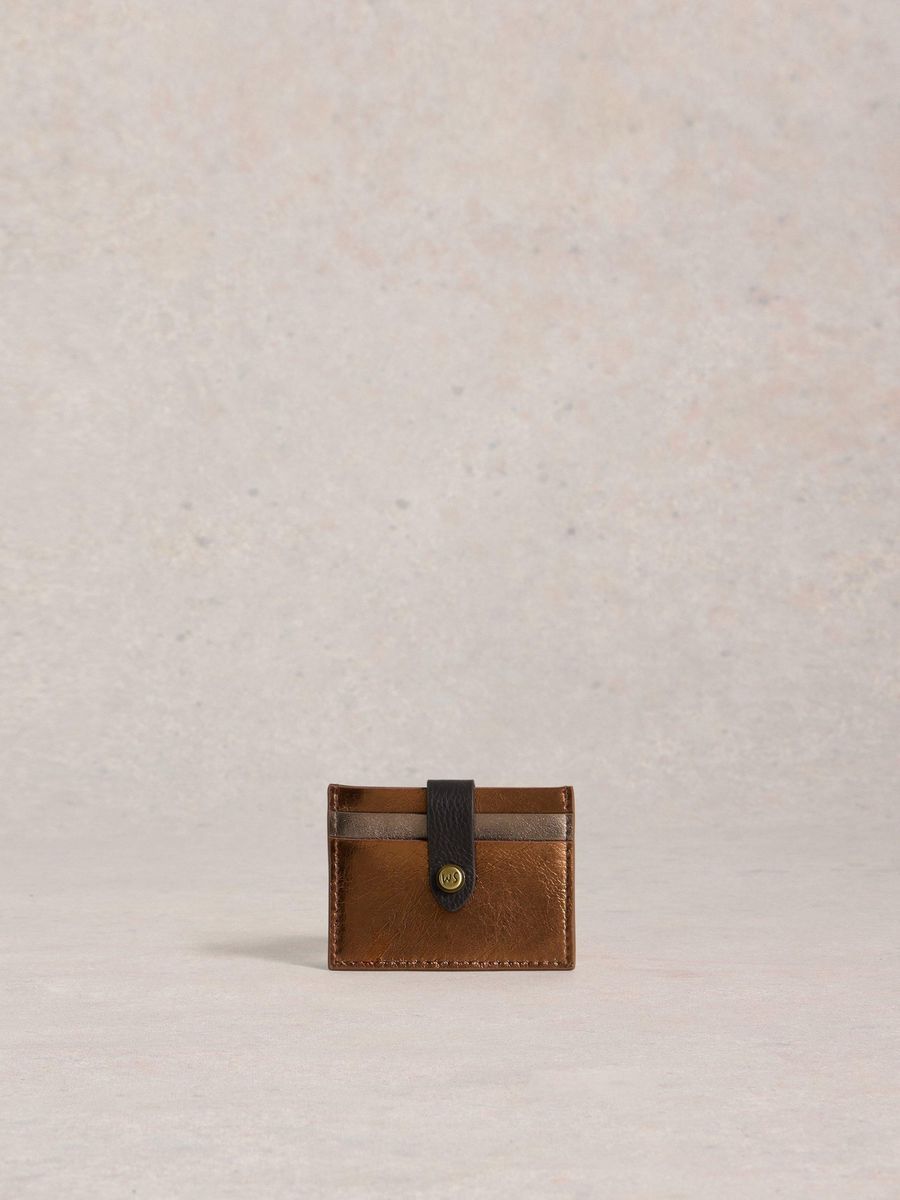 Leder Kartenhalter mit Druckknopfverschluss