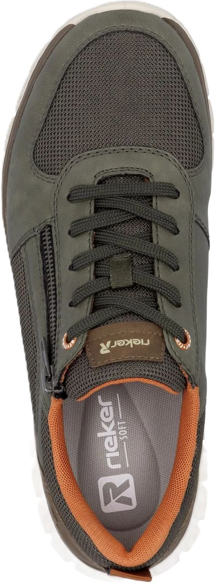 Herren-Freizeit-Sneaker aus olivgrünem Leder