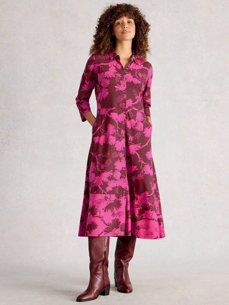 Jersey-Hemdkleid mit Blumendruck