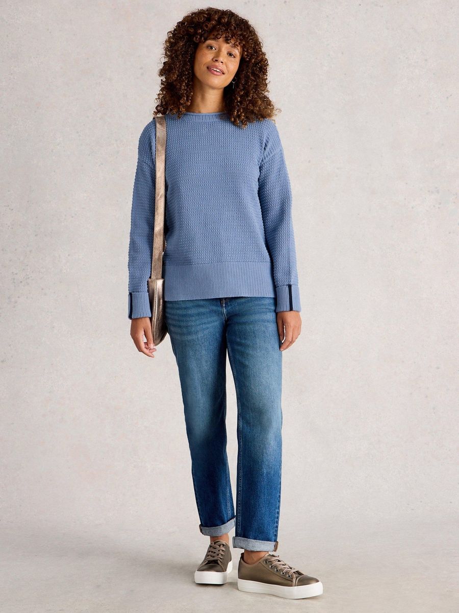 Strukturierter Baumwoll-Strickpullover