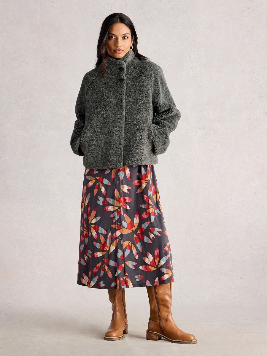 Wendbare Teddyfell Jacke mit Kragen
