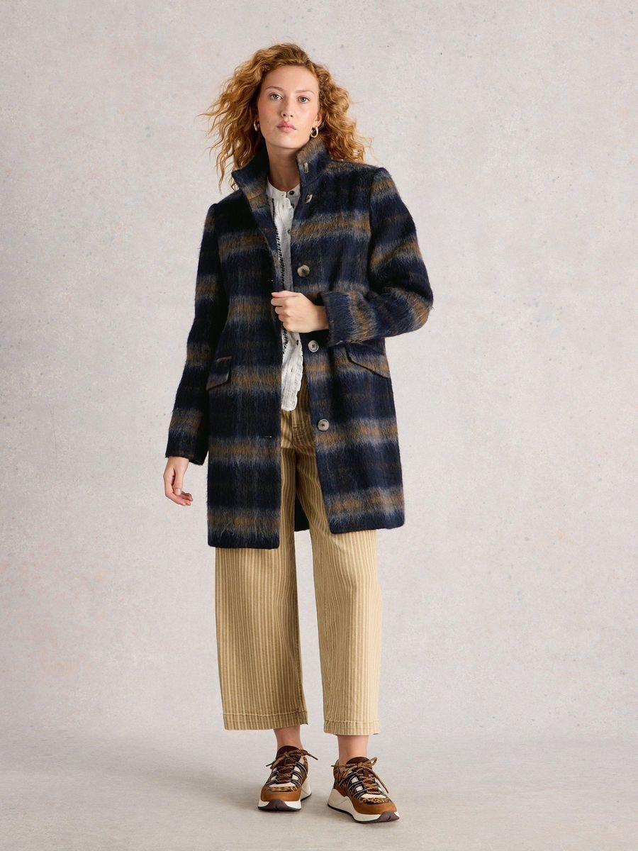Elegante Jacke aus Wollmischung mit Karomuster