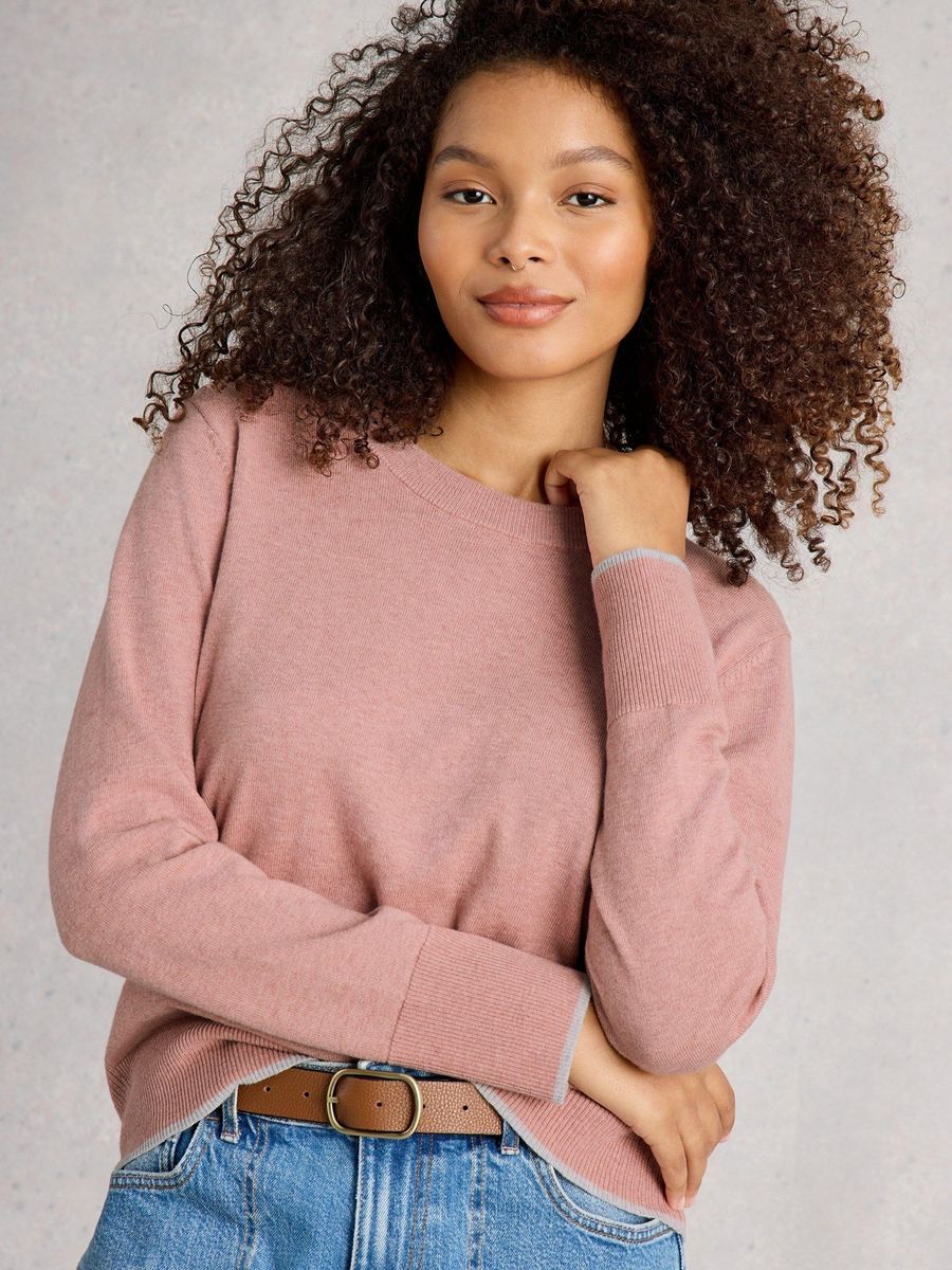 Feiner Strickpullover aus Baumwolle-Merinowolle