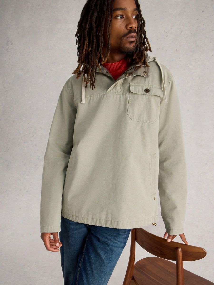 Utility Baumwoll-Anorak Jacke mit Kapuze