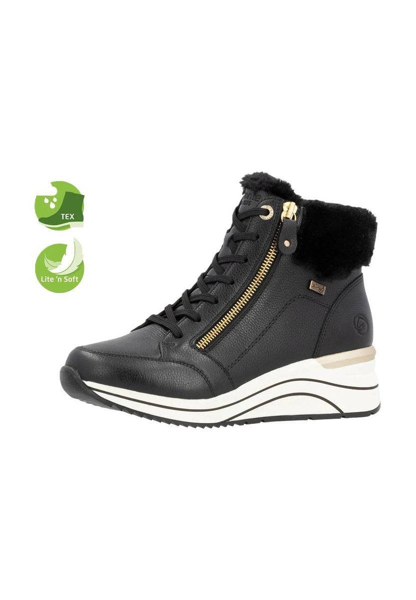 Schwarze Winterstiefeletten mit Keilabsatz