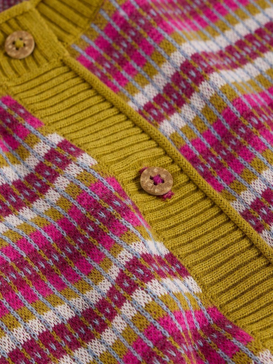 Gestreifte Strickjacke aus Baumwollstrick