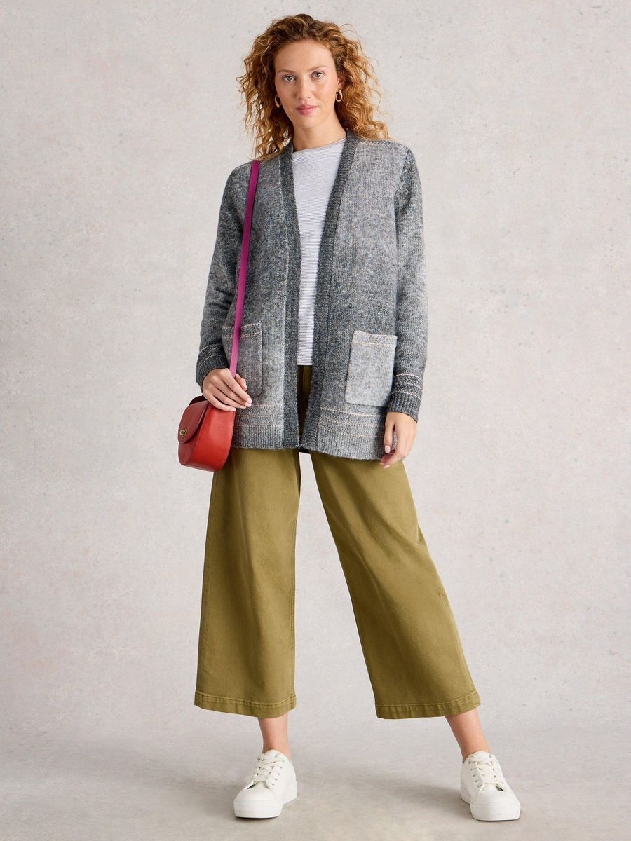 Strickjacke mit offener Vorderseite und Taschen