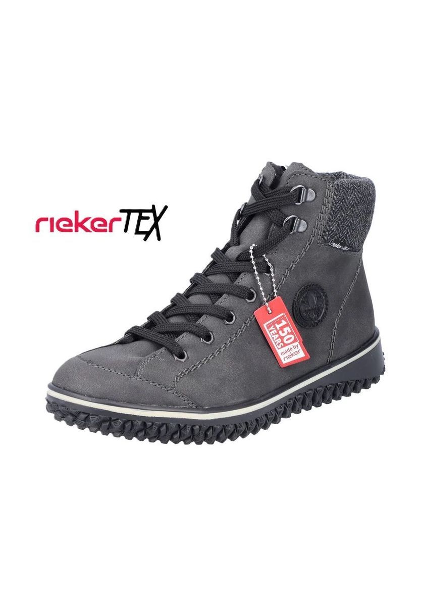 Graue wasserdichte Schnürstiefelette