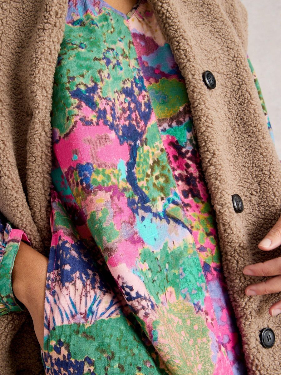 Farbenfrohes Cocoon Kleid mit Print