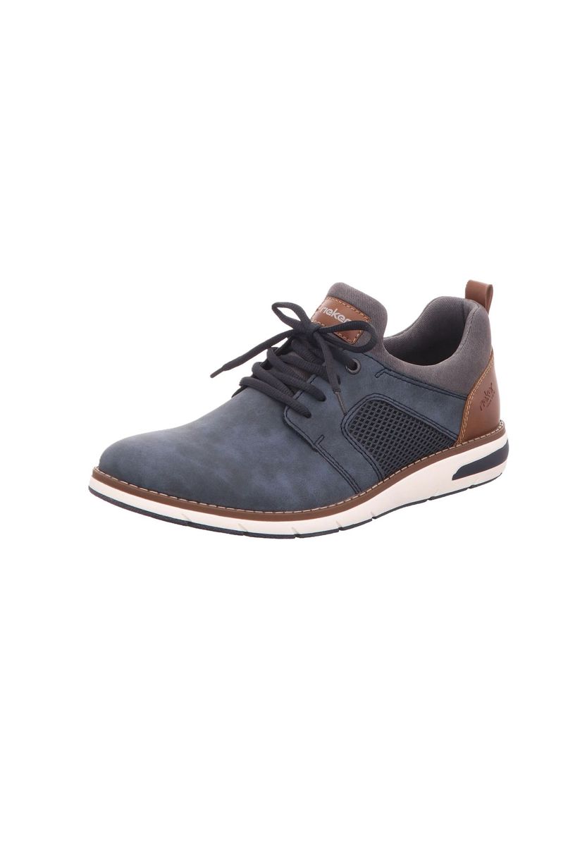 Herren Schnürschuhe aus blauem Nubukleder