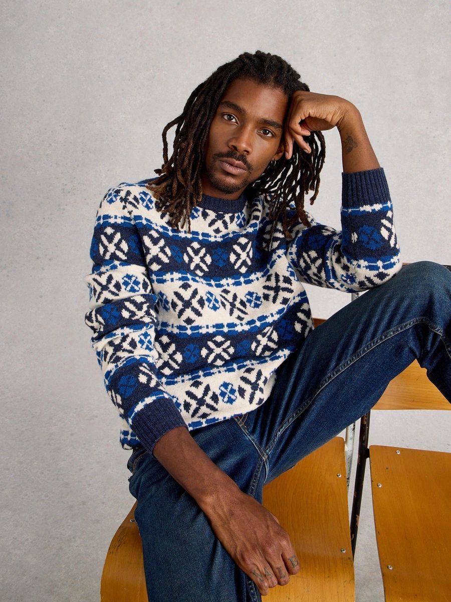 Strickpullover mit Geo-Fairisle-Muster