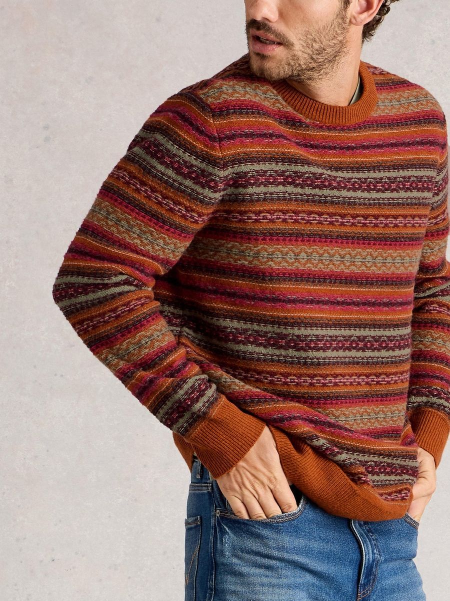 Gemusterter Wollmischpullover Ossett