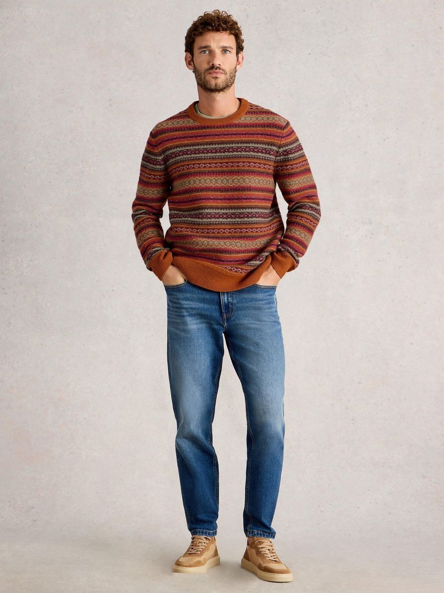 Gemusterter Wollmischpullover Ossett