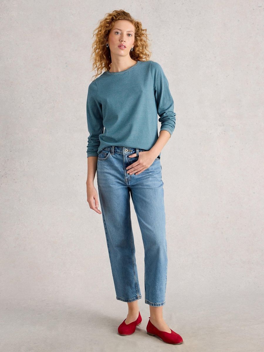 Langarmshirt mit metallisiertem Faden