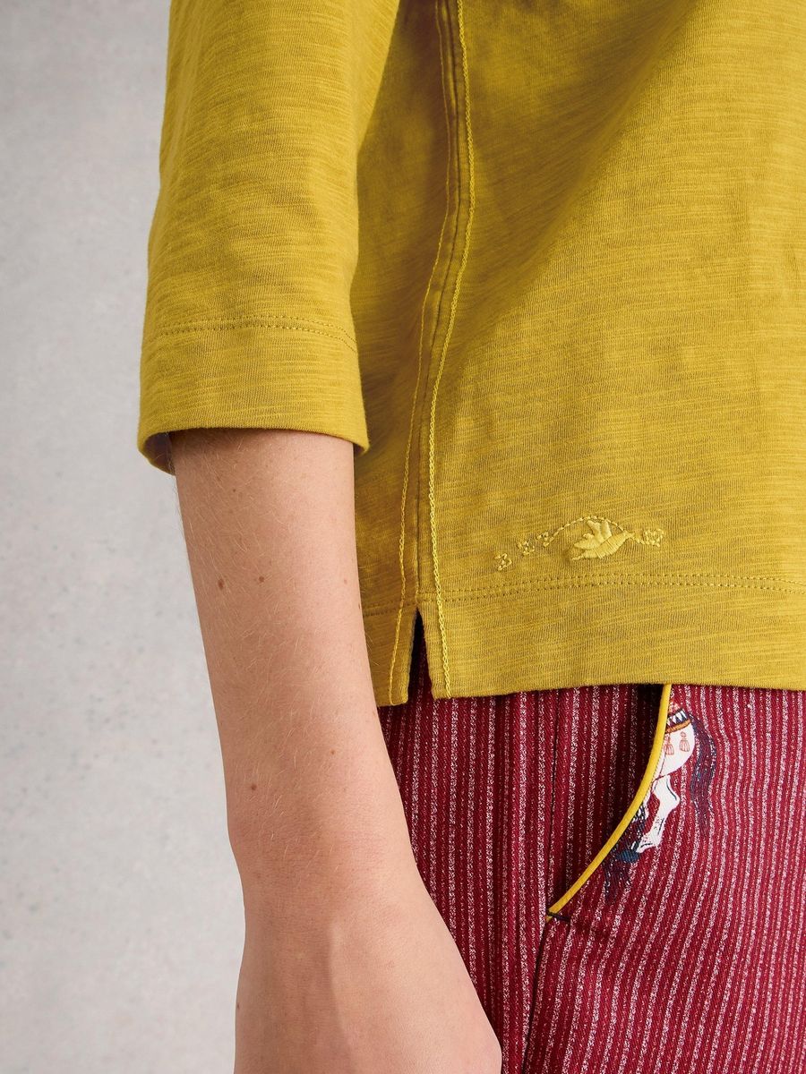 Lässiges Slub-Jersey-Top mit Tasche