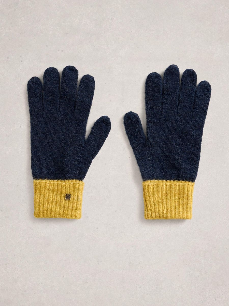 Strickhandschuhe mit melierter Rippenbündchen