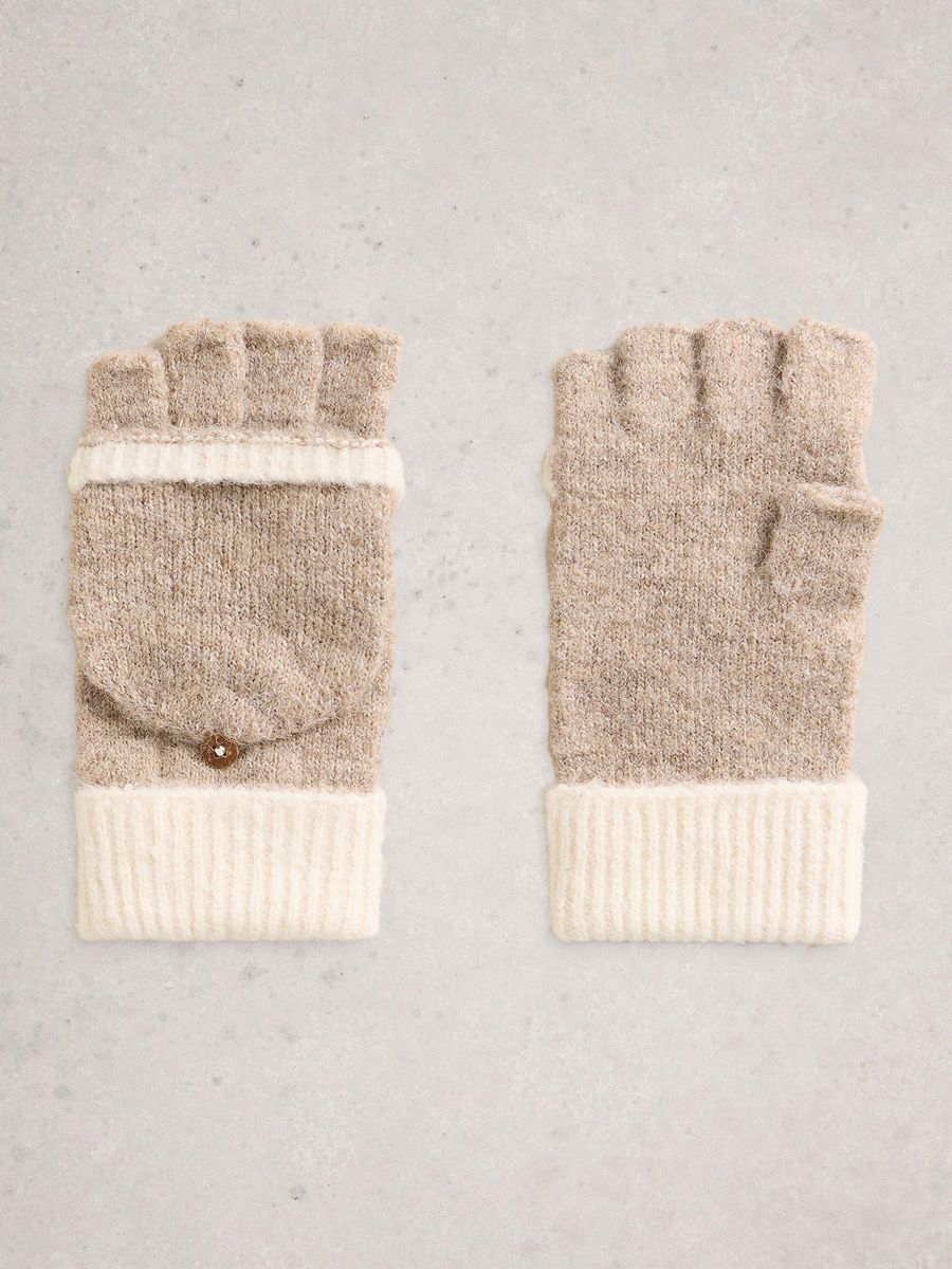 Fingerlose Fäustlinge mit Umschlag