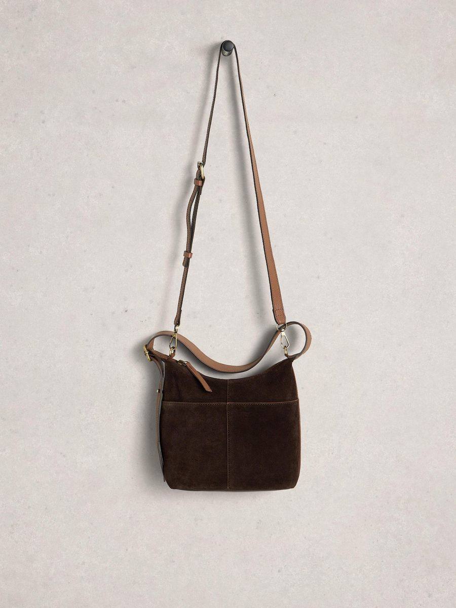 Elegante Crossbody-Umhängetasche aus Wildleder