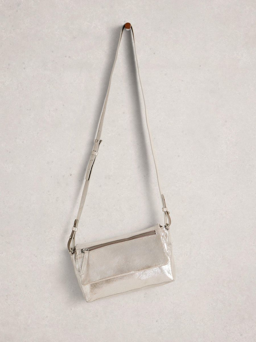 Metallic Umhängetasche mit Fächern