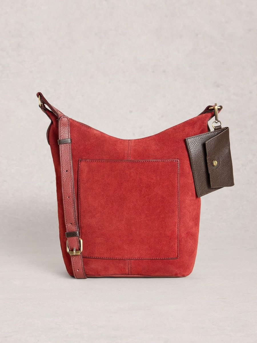 Wildleder Umhängetasche mit Tasche