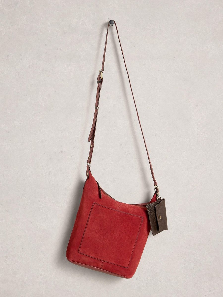 Wildleder Umhängetasche mit Tasche