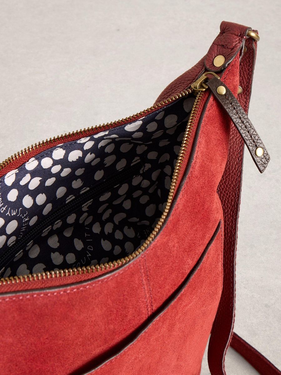 Wildleder Umhängetasche mit Tasche