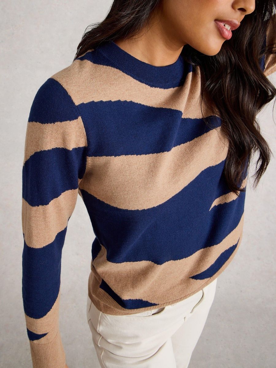 Feinstrickpullover mit abstraktem Muster