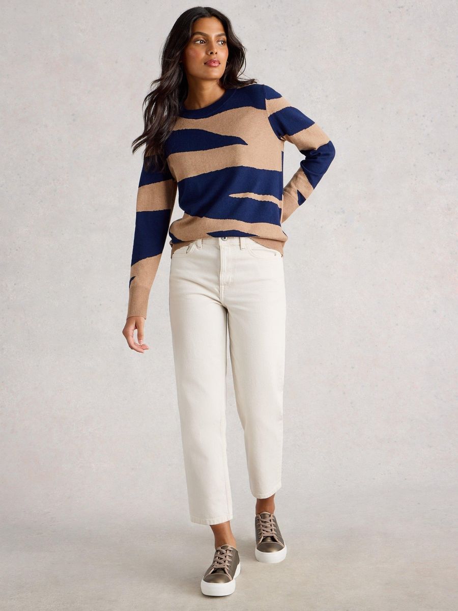 Feinstrickpullover mit abstraktem Muster