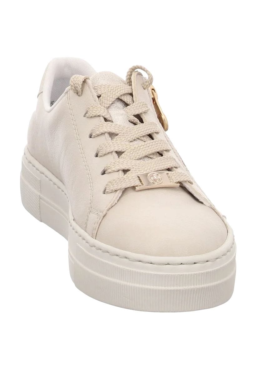 Beige Schnür-Plateau-Fashion-Sneaker