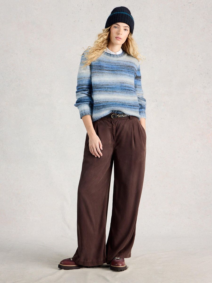 Space-Dye Streifen Strickpullover