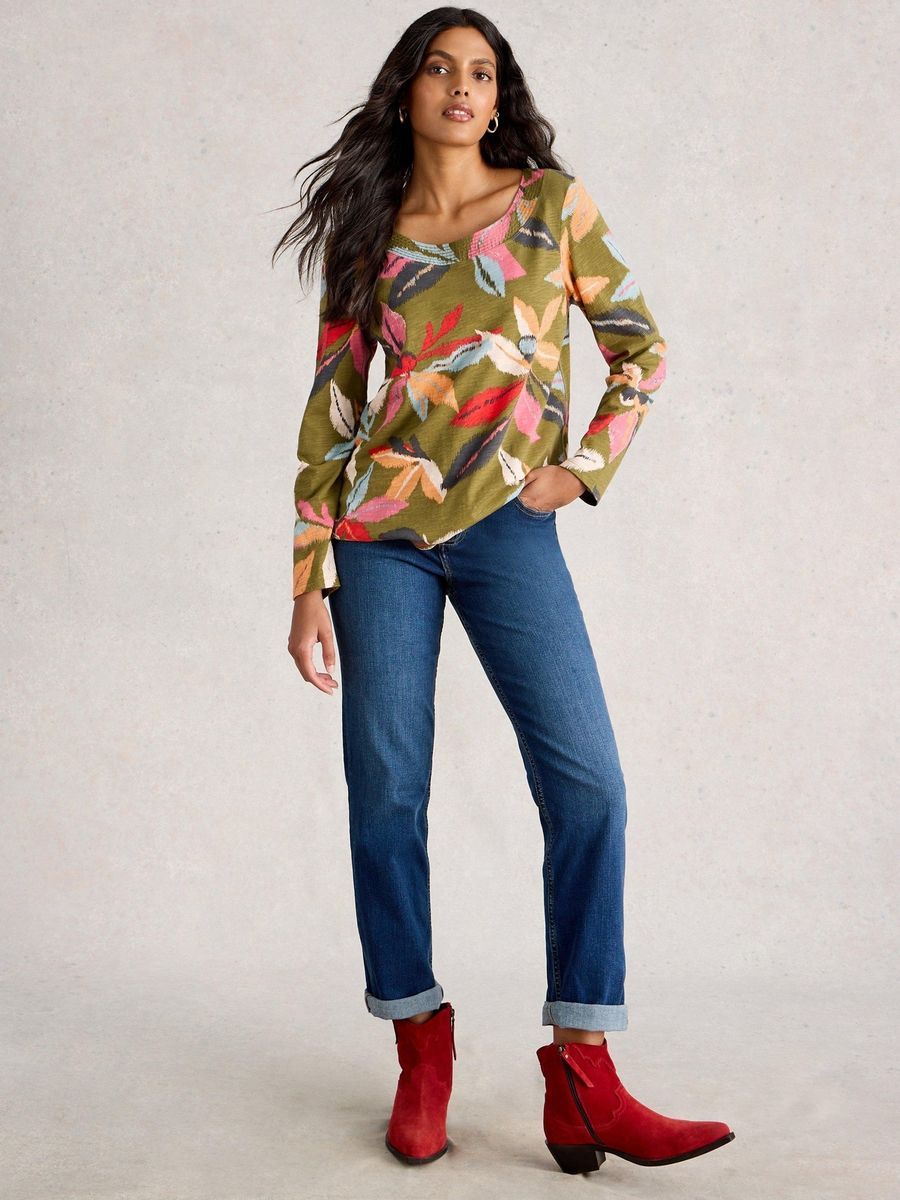 Langarmshirt mit Blumendruck