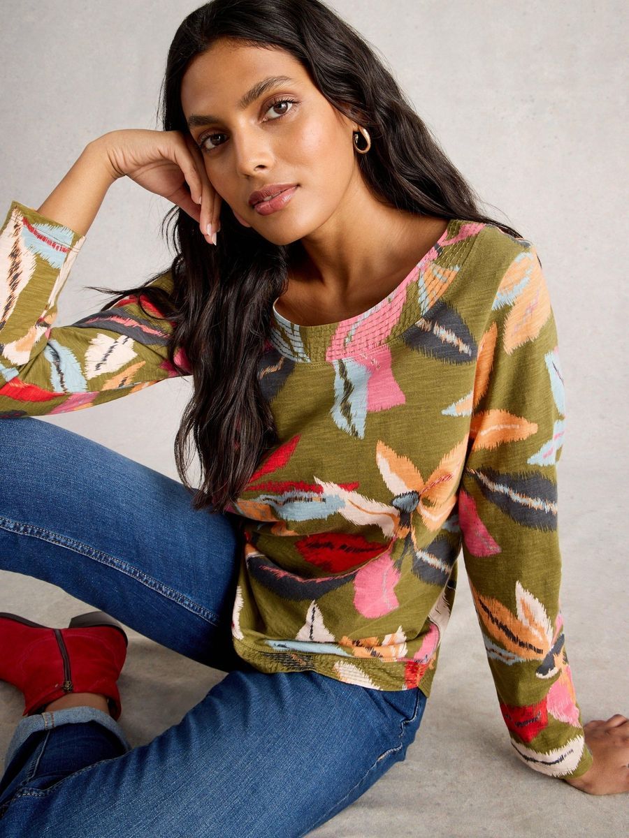 Langarmshirt mit Blumendruck