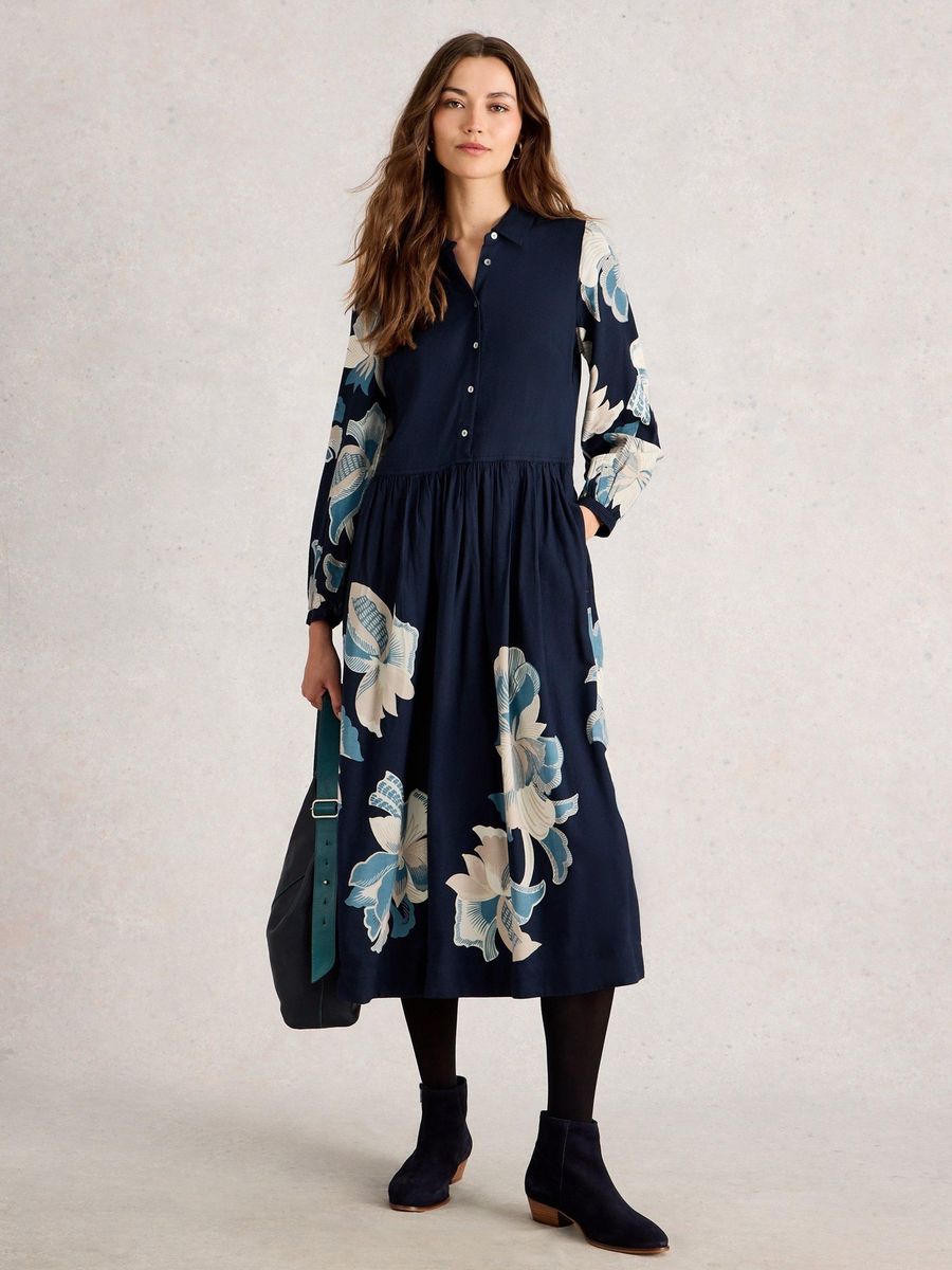 Blusenkleid Claire mit Blumenärmeln
