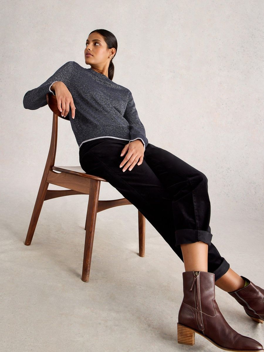 Glitzerstrickpullover Bio-Baumwollmischung
