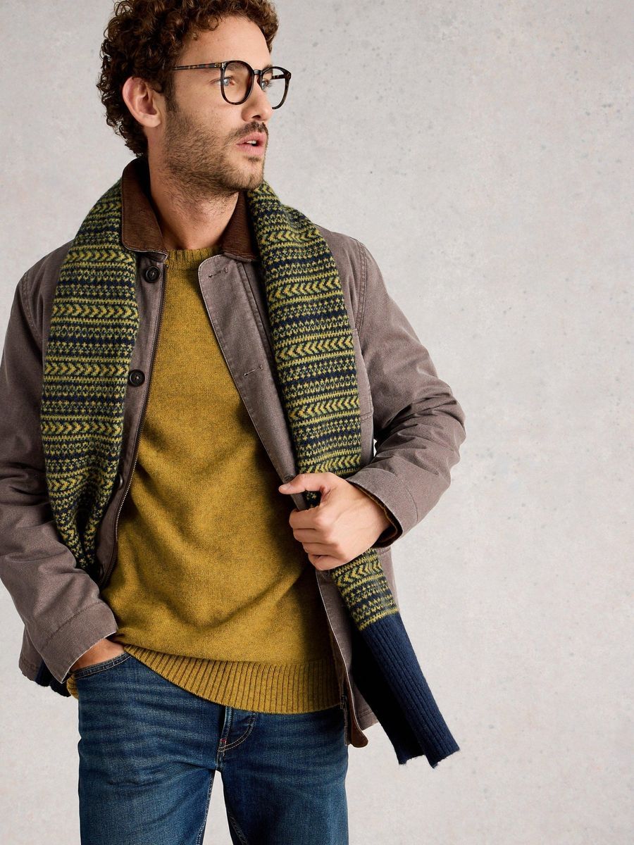 Klassischer Rundhals-Pullover aus Lammmischwolle