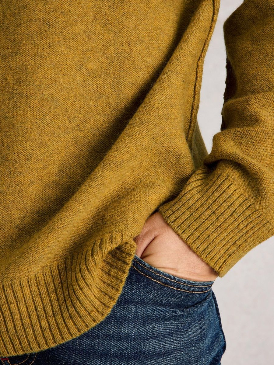 Klassischer Rundhals-Pullover aus Lammmischwolle