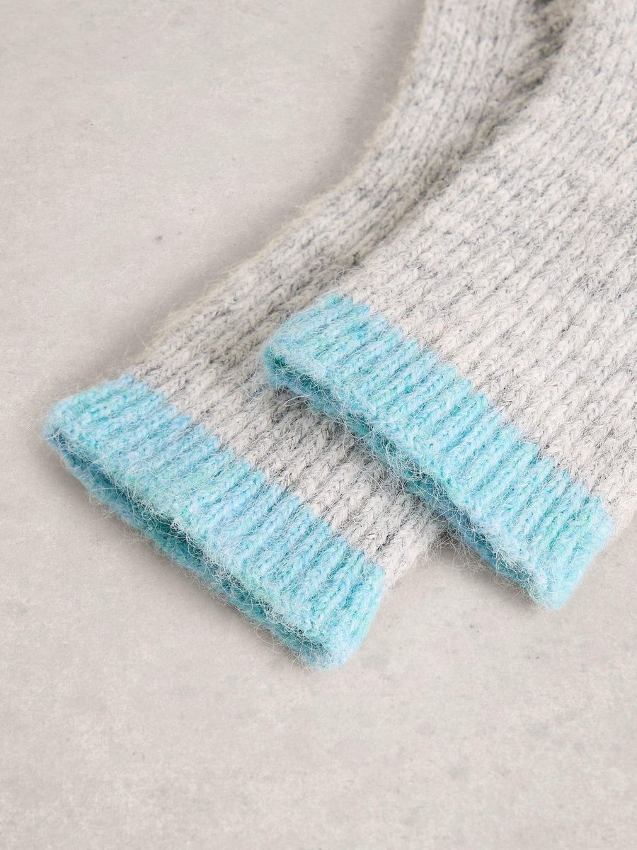 Colour-Block Strickhandschuhe