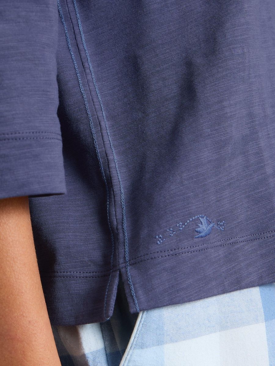 Lässiges Jersey-Top mit Tasche, lockere Passform