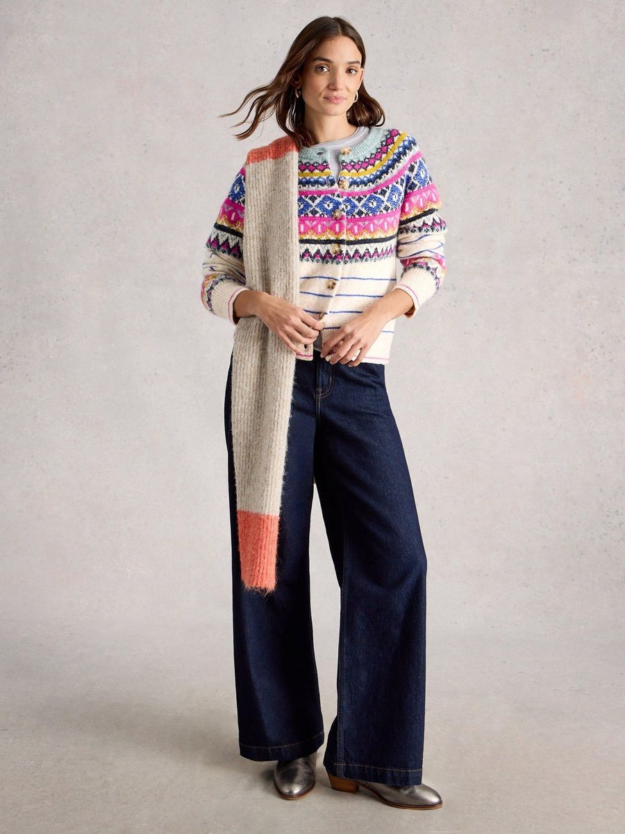 Strickjacke mit Fair Isle Muster