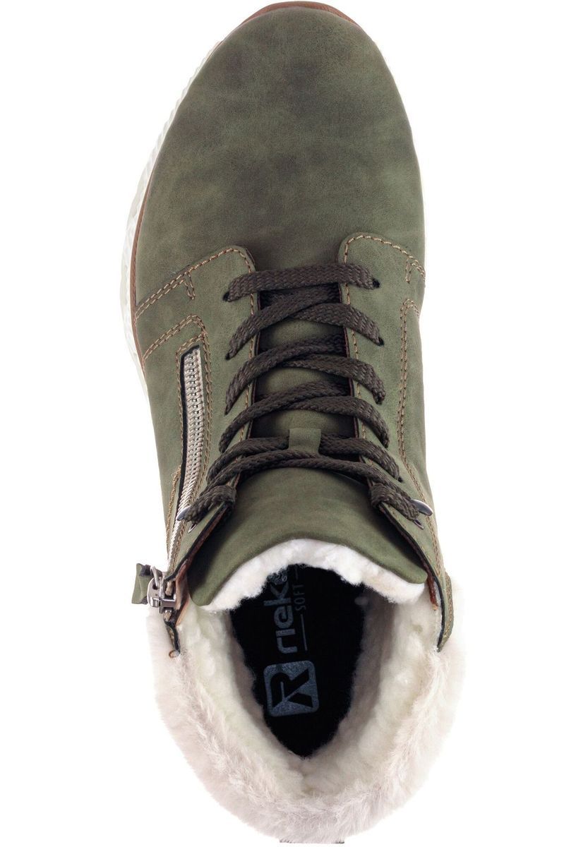 Schnürstiefelette mit Reißverschluss-Detail