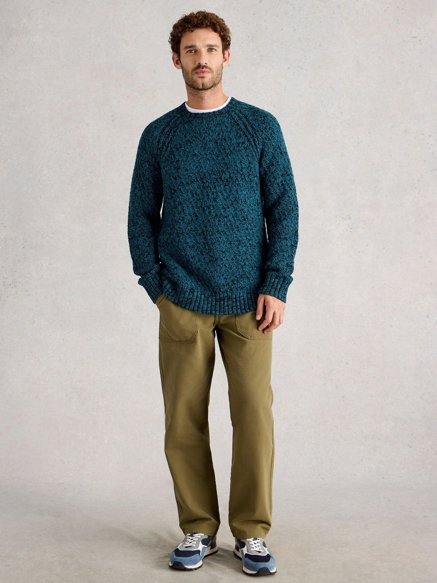 Pullover mit Rundhalsausschnitt aus Strukturstrick