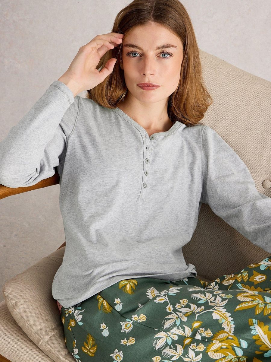 Langärmeliges Schlafshirt aus Bio-Baumwolle