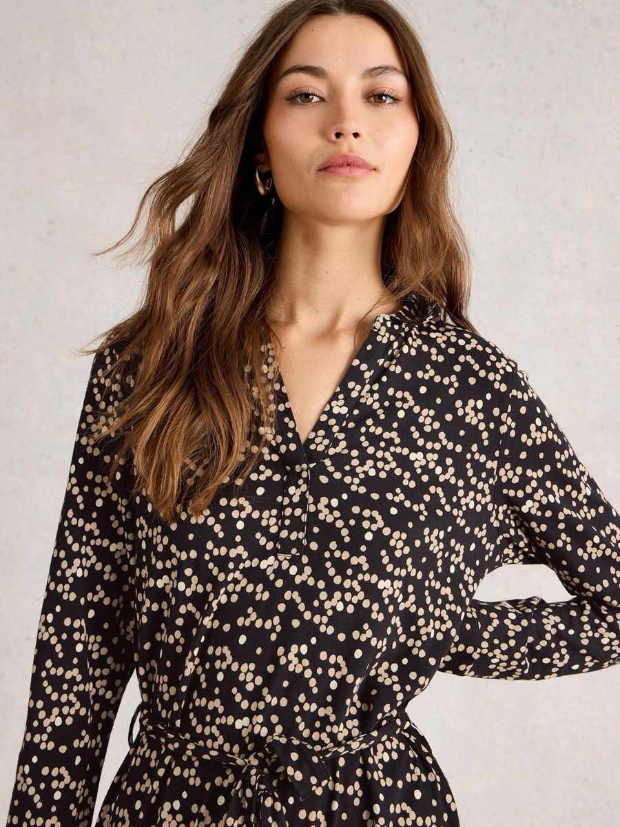 Bedrucktes Kleid aus Bio-Baumwollmischung